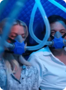 Dual BIBS masks inside a chamber